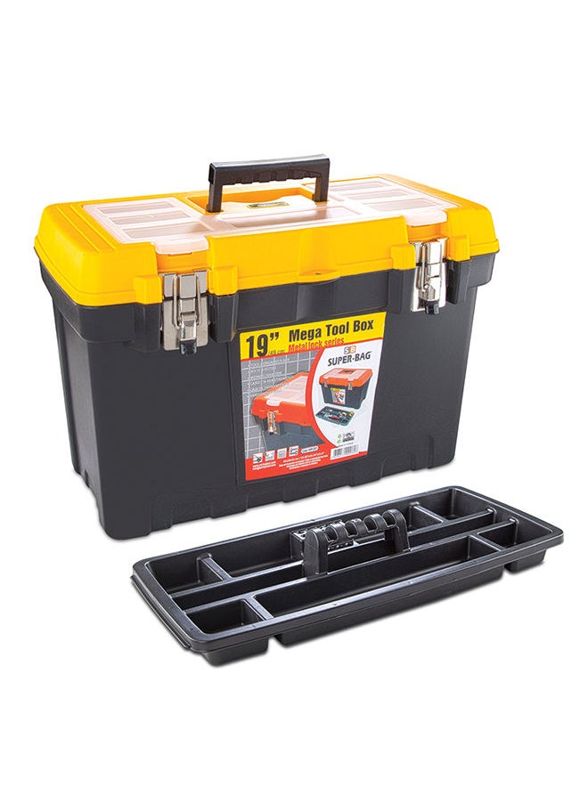 SUPER BAG Super Bag Power Tool Box Standard  Tool Box Organizer 19″ Mega Tool Box Metal Lock Asr 2021 490X260X320H Mm Orange Black Made In Turkey 