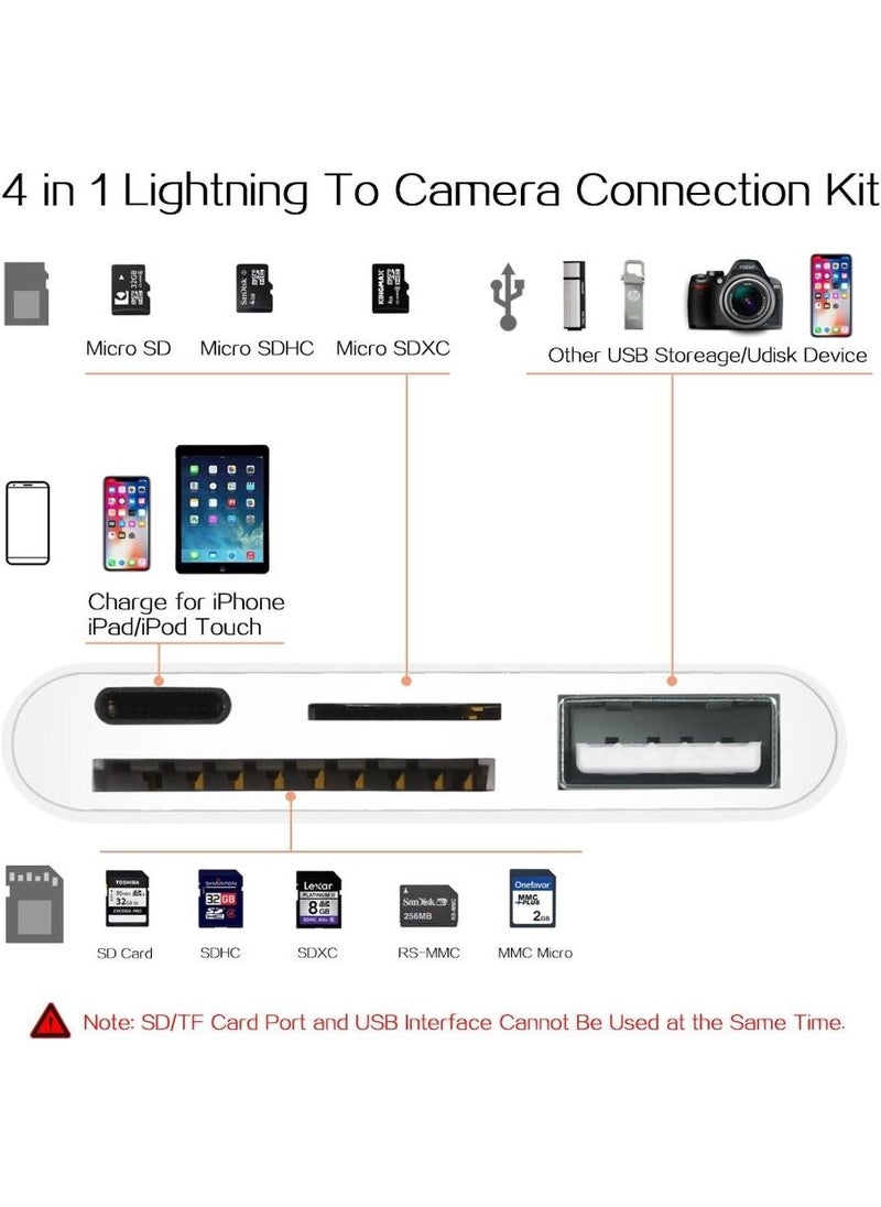 Techmaster Apple iPhone x 11 12 13 Pro Plus Card Reader Camera Connection Kit Charging  - Image 2