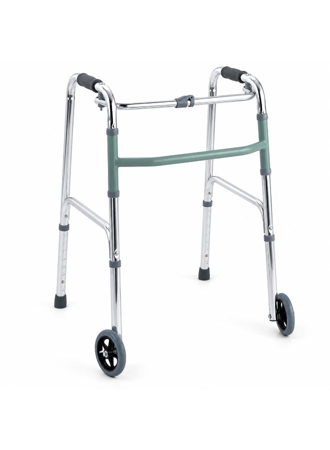 Foldable Walker with Wheels Silver