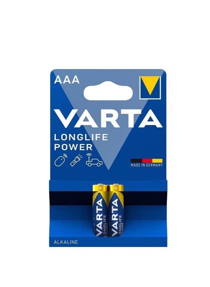 فارتا بطاريات AAA قلوية LR03 طويلة العمر، عبوة من قطعتين، مصدر طاقة عالي الأداء 1.5 فولت يدوم طويلًا للأجهزة اليومية