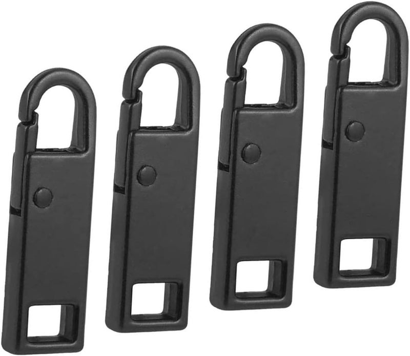 ChicAbode Metal Zipper Handle, Zipper Pull Replacement, Safe and Durable, Easy To Use, for Replacing and Repairing Zipper Pulls, Suitable for Suitcases, Backpacks, Clothes, Boots, Etc, 4 Pieces, Black - Image 1