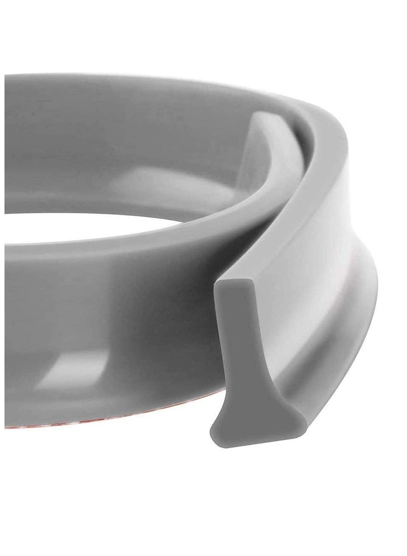 Zikra Collapsible Threshold Water Dam, Self-Adhesive Shower Barrier Bathroom And Kitchen Water Stopper, Home Water Retention System, Waterproof Water Flow Block Seal Strip (Gray), 1.3M - Image 1