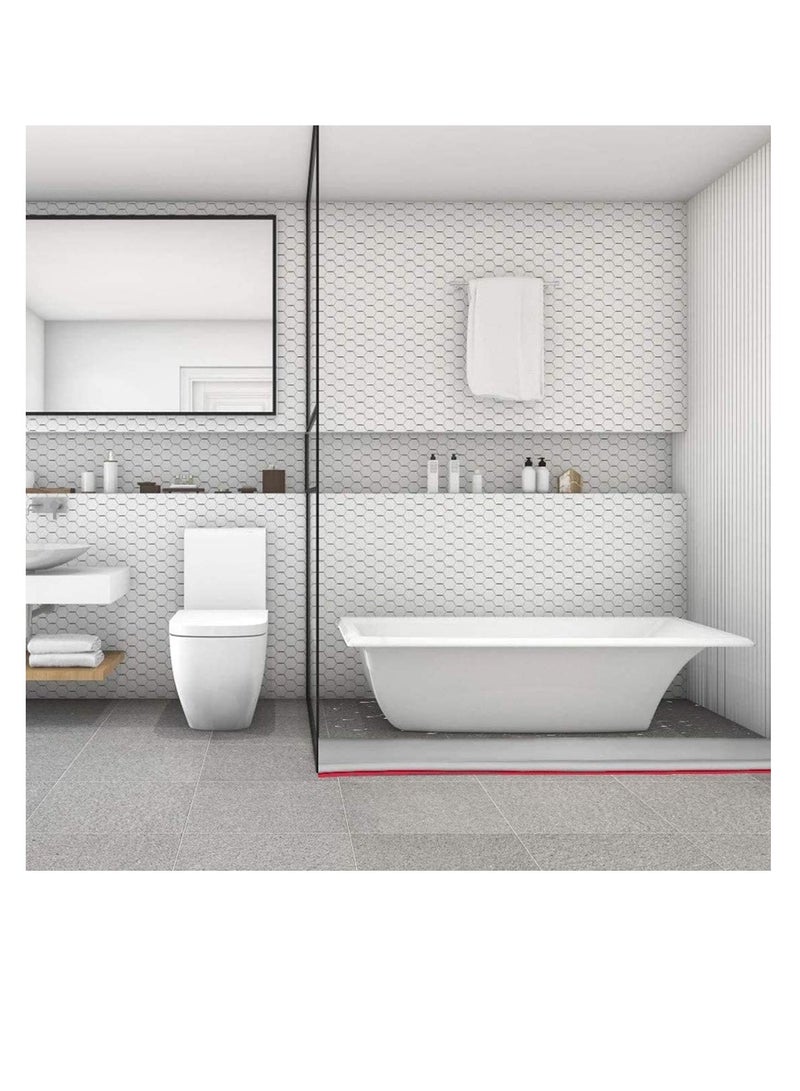 Zikra Collapsible Threshold Water Dam, Self-Adhesive Shower Barrier Bathroom And Kitchen Water Stopper, Home Water Retention System, Waterproof Water Flow Block Seal Strip (Gray), 1.3M - Image 5