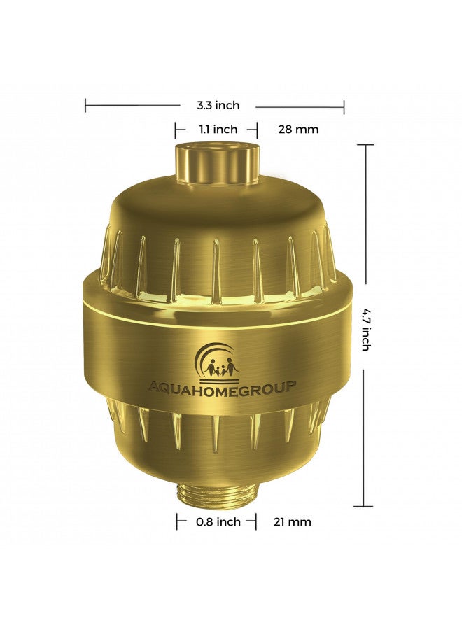 AquaHomeGroup AquaHomeGroup 20 Stage Shower Filter for Hard Water - 2.5 GPM Universal Shower Head Filter for Chlorine, Fluoride, Heavy Metals - Vitamin C E Shower Water Filter for Hair and Skin (Golden)  - Image 3