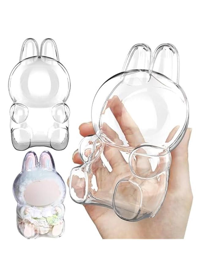 Arabest Protective Case for Labubu(HAve A Seat) Figure-Clear PVC Portable Storage Box with Keychain, Dustproof Scratch-resistant Collector Display Compatible with Sitting Series (Figure Not Included)  - Image 1