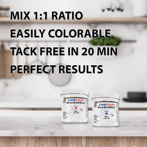 LamLock RocketGel 25 Minute Professional Epoxy Countertop Kit for Granite, Tile, and Quartz Countertop Repair Kit, Tile Crack Repair, Chips and Fills Epoxy Grout - Image 4