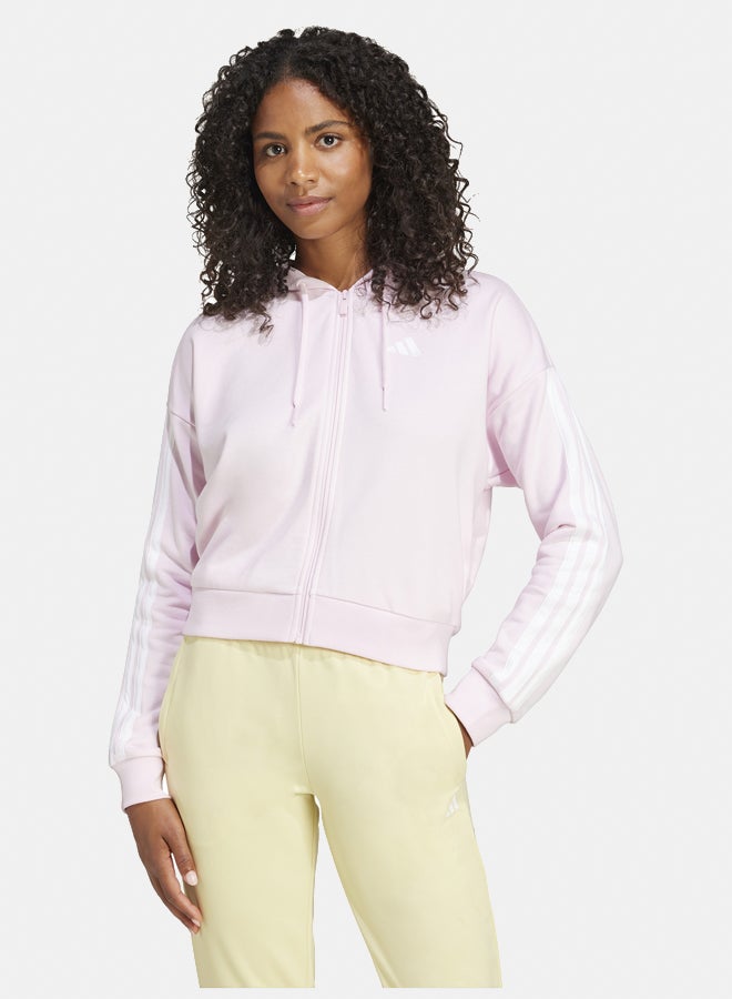 Adidas essentials 3-stripes french terry full zip women's hooded track top - Image 1