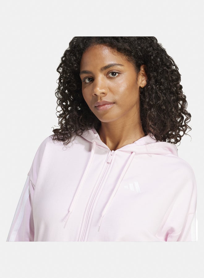 Adidas essentials 3-stripes french terry full zip women's hooded track top - Image 3