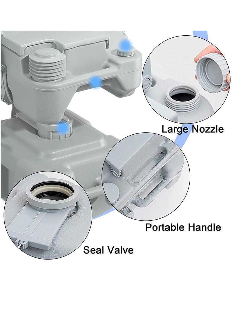 Portable Toilet Flush camping 5 Gallon 20 L Travel Camping Hiking Outdoor Indoor Porta Potty, Grey  - Image 4