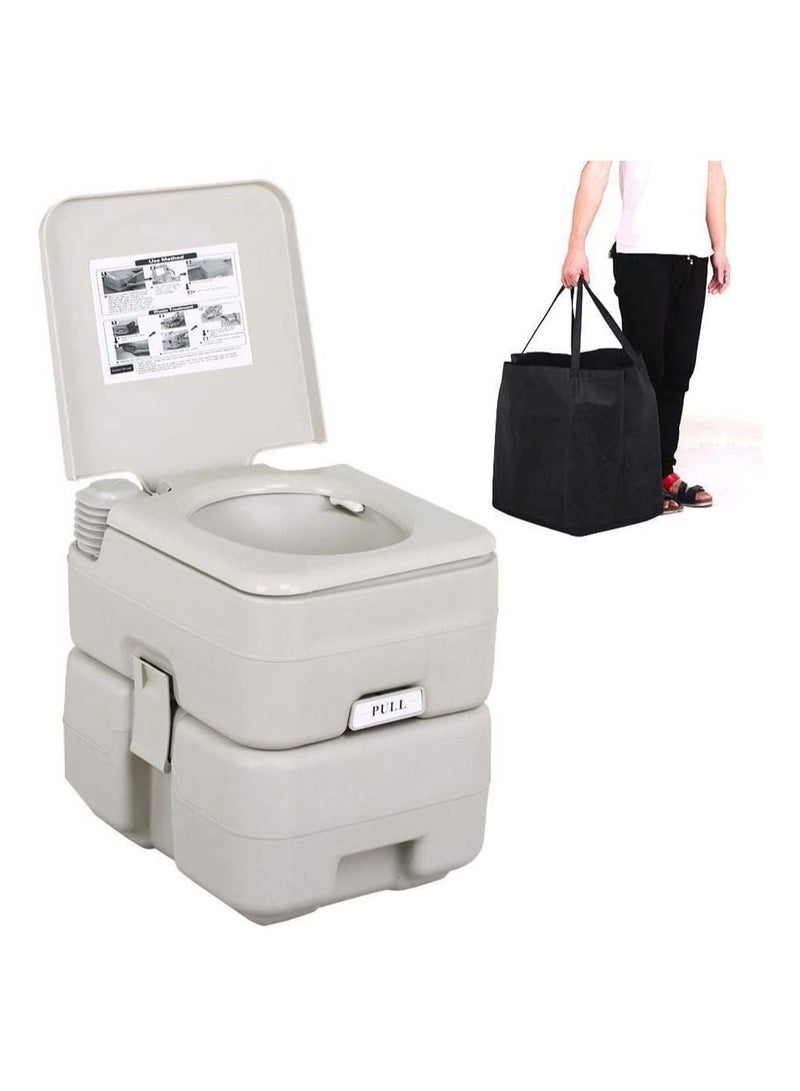 Portable Toilet Flush camping 5 Gallon 20 L Travel Camping Hiking Outdoor Indoor Porta Potty, Grey  - Image 3