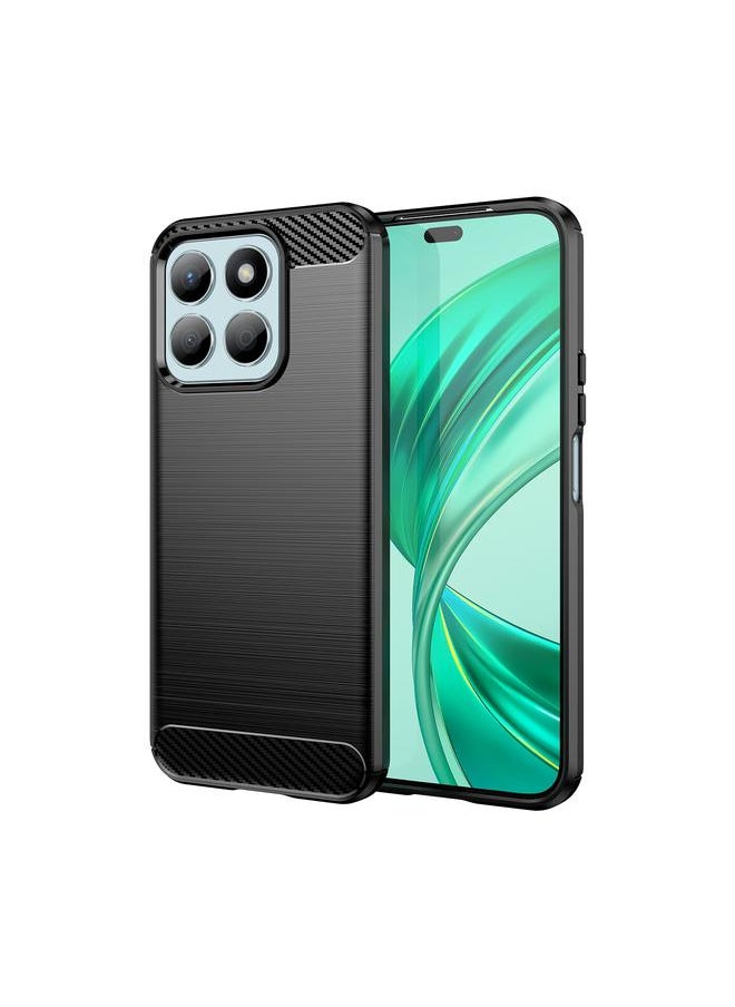 زبون جراب هاتف من ألياف الكربون TPU بتصميم مصقول لهاتف For Honor X8b (أسود)  - Image 1