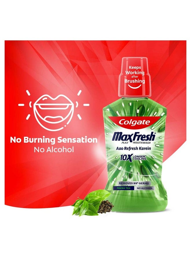 Colgate - Maxfresh Plax Antibacterial Mouthwash, 24/7 Fresh Breath With Natural Tea Extracts, Alcohol Free Mouth Wash Liquid For Bad Breath - 500Ml Fresh Tea (Complete Oral Care) - Image 1