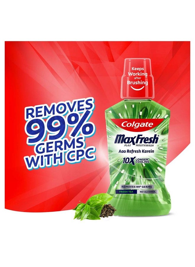 Colgate - Maxfresh Plax Antibacterial Mouthwash, 24/7 Fresh Breath With Natural Tea Extracts, Alcohol Free Mouth Wash Liquid For Bad Breath - 500Ml Fresh Tea (Complete Oral Care) - Image 1