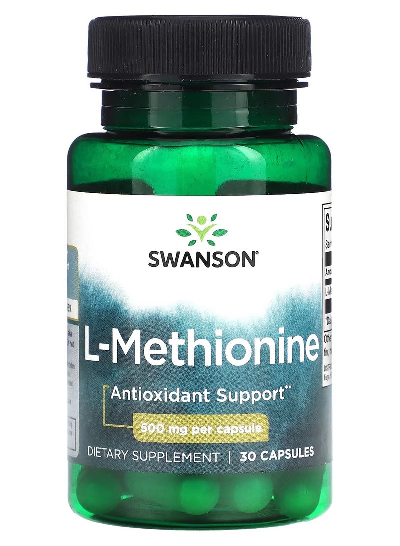 Swanson, L-Methionine, 500 mg, 30 Capsules