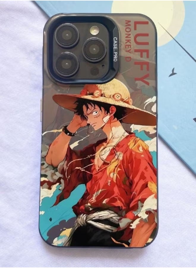 Generic - iPhone 15 Pro Max Case with Anime One Piece Luffy Pattern, UV Painting PC Hard Phone Case, Anti-Scratch Shockproof Anti-Yellowing Case Cover for Apple iPhone 15 Pro Max - Image 1