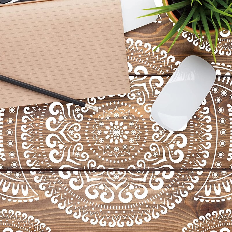 Ivanas 12 Pack Large Reusable Mandala Stencil Laser Cut Painting Template for Floor Furniture Wall Tile Fabric Painting DIY Decor - Image 4