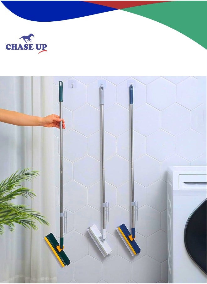 Chase Up 3 in 1 Floor Scrub Brush with Long Handle, Scrape and Heavy-Duty Stiff Bristle Scrubber Brush 180° Rotate Magic Floor Brush with Hair Clip, cleaning brush for Cleaning Shower Bathroom,Kitchen  - Image 2