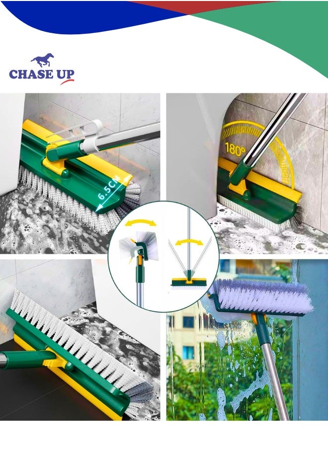 Chase Up 3 in 1 Floor Scrub Brush with Long Handle, Scrape and Heavy-Duty Stiff Bristle Scrubber Brush 180° Rotate Magic Floor Brush with Hair Clip, cleaning brush for Cleaning Shower Bathroom,Kitchen  - Image 3