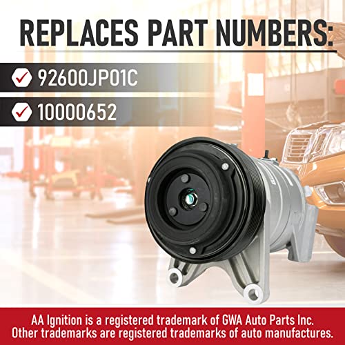 AA Ignition Replacement A/C Compressor Air Conditioning Control - Compatible with Nissan Murano, Maxima, Quest, Pathfinder 3.5L 2009-2014 - Replaces 92600JP01C, 10000652, FG671, 11319C - AC Compressor For Car - Image 3