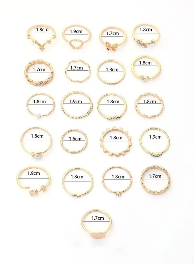 Take Two Take Two Set of 21 - Gold Tone Stackable Rings