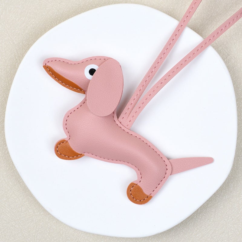Dachshund Keychain: Light Brown High-Quality PU Leather - Adorable Cartoon Design Key Organizer for Unisex Gift, Daily Carry & Collectible Use - Image 4