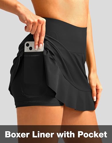Soothfeel Women's Swim Skirt with Pocket High Waisted Ruffle Tummy Control Tankini Swimsuit Bathing Suit Bottoms (Black,M) - Image 3