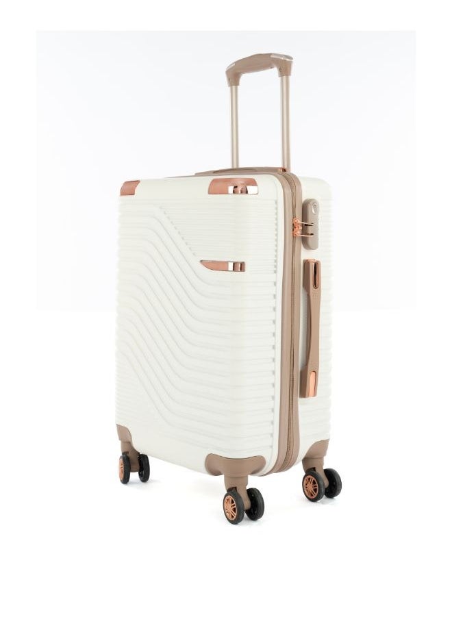 ليمرا - طقم شنط سفر مكون من خمس حقائب أمتعة لون بيج- ذهبي بمقاس 32"/28"/24"/20"/12 انش - Image 1