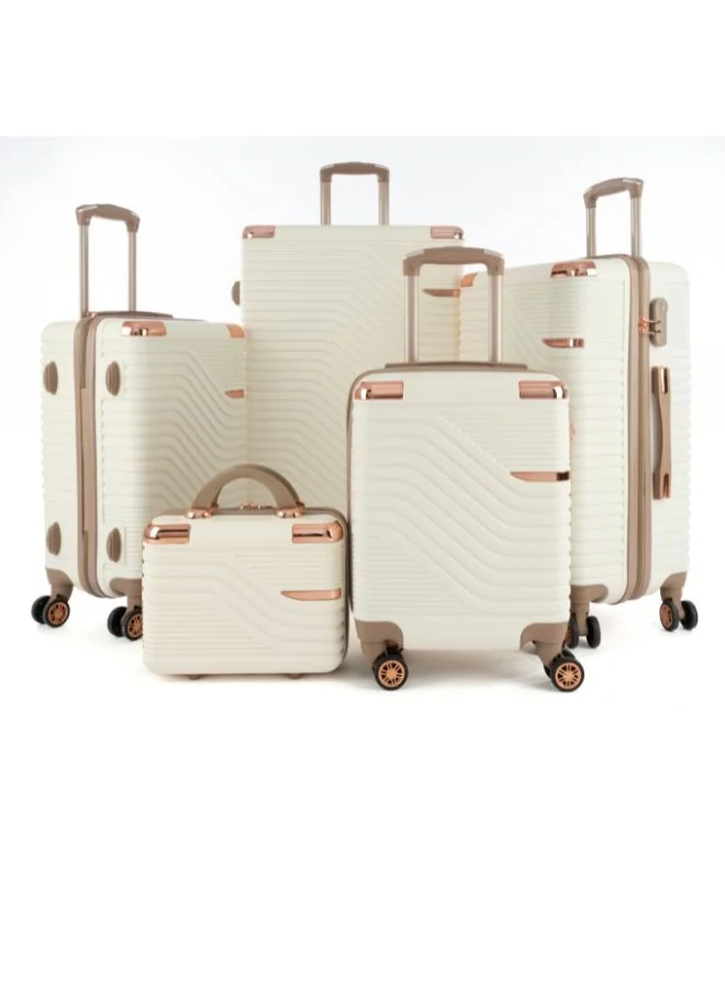 LIMRA A travel bag set consisting of 5 luggage bags beige-gold color, size 32"/28"/24"/20"/12 inches