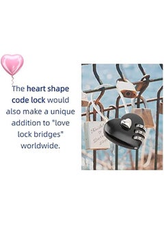 Generic Heart Shape Code Lock compact mini size with 3 Digit Code Combination for luggage, backpack, jewelry box, hall locker(red)  - Image 2