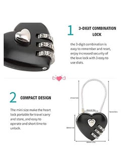 Generic Heart Shape Code Lock compact mini size with 3 Digit Code Combination for luggage, backpack, jewelry box, hall locker(red)  - Image 3