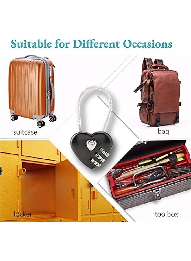 Generic - Heart Shape Code Lock compact mini size with 3 Digit Code Combination for luggage, backpack, jewelry box, hall locker(red) - Image 1