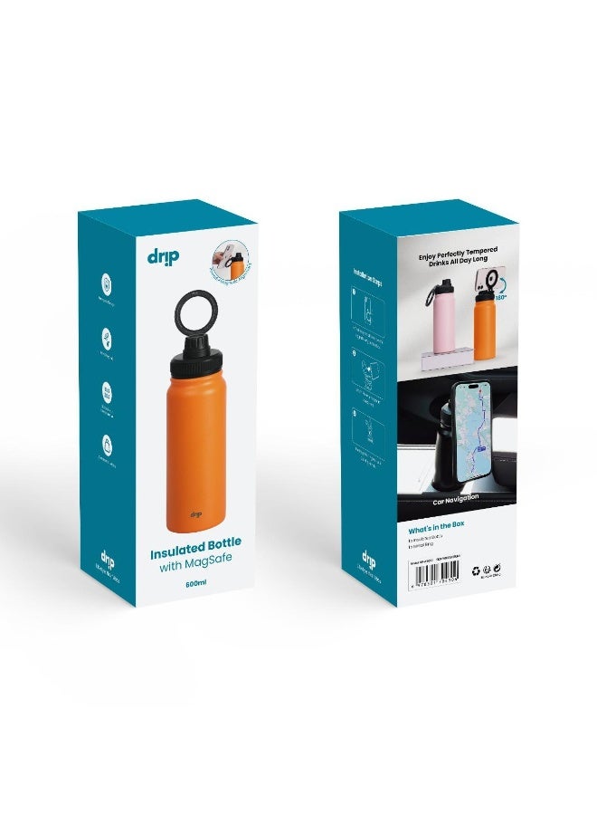 دريب 🔥 زجاجة DRIP المعزولة المصنوعة من الستانلس ستيل مع تقنية MagSafe – النسخة البرتقالية الفاخرة 🧲🥤🔥 - Image 4
