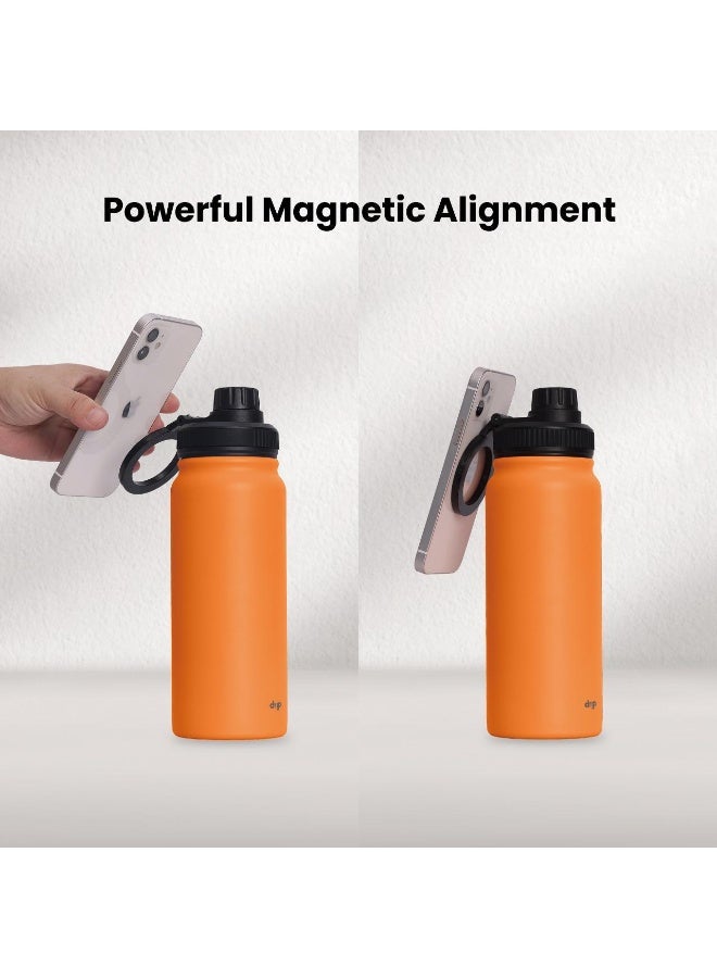 دريب 🔥 زجاجة DRIP المعزولة المصنوعة من الستانلس ستيل مع تقنية MagSafe – النسخة البرتقالية الفاخرة 🧲🥤🔥 - Image 2