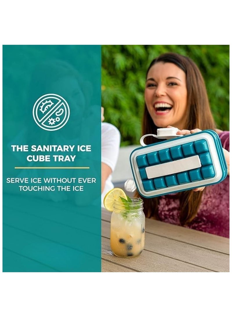 Zimtal The Cleanest Freezer Ice Tray: Disassemble this silicone ice cube tray with lid for effortless cleaning; it produces eighteen ice cubes. - Image 2