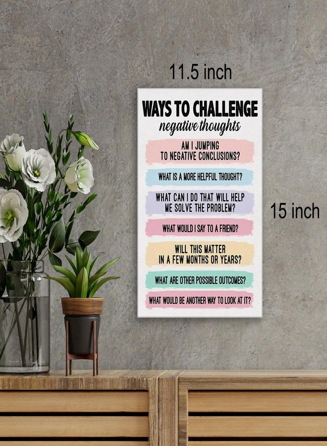 Zauly Challenging Negative Thoughts Mental Health Wall Art Canvas Painting Print Framed CBT Canvas Sign for Therapy Office Counselor Office Decor (12x15 Inch) - Image 2