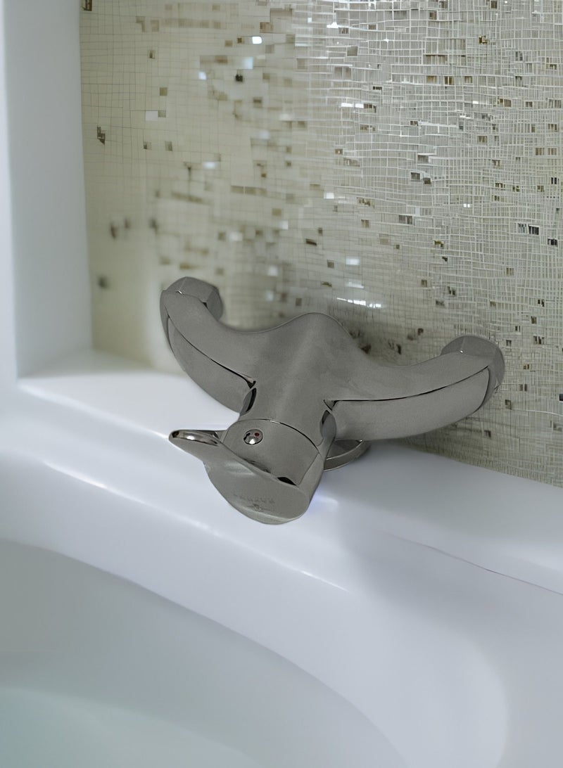 Shattaf mixer set without shower, silver - Image 1