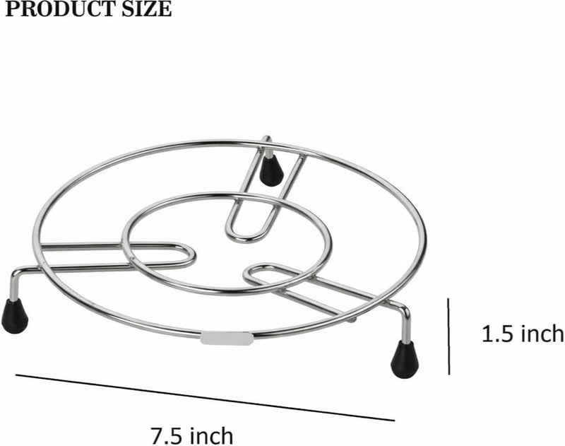 Dunekart Round Pot Stand Trivet, Stainless Round Pot Stand Trivet, Stainless Steel Heat Resistant Steamer Rack for Kitchen, Hot Plate Holder Cooker Donga Stand - SilverSteel Heat Resistant Steamer Rack for Kitchen, Hot Plate Holder Cooker Donga Stand - Silver - Image 4