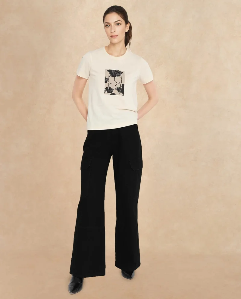 Rareism Women's Soft Cotton-Poly Blend T-Shirt