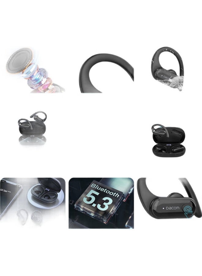 Dacom Athlete Tws True Wireless Sports Bluetooth Earphones, Waterproof Earbuds For Running, Dual-Ear 5.3 Music In-Ear Headphones, Compatible With Apple, Huawei, Android, Xiaomi, Black - Image 2