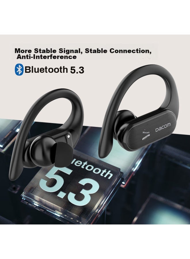 Dacom Athlete Tws True Wireless Sports Bluetooth Earphones, Waterproof Earbuds For Running, Dual-ear 5.3 Music In-ear Headphones, Compatible With Apple, Huawei, Android, Xiaomi, Black - Image 3