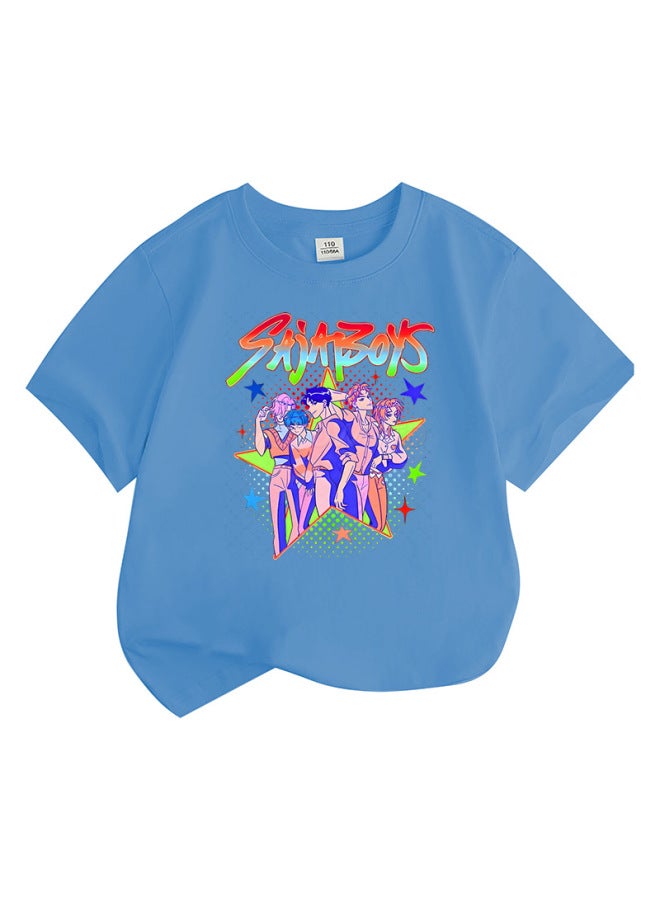 Best Seller Kpop Anime Cartoon Print Fashion Kids Short Sleeve T-shirt Loose Casual Top - Image 1