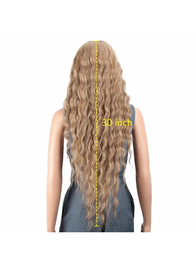 Joedir Lace Front Wigs 30'' Long Wavy Synthetic Wigs For Black Women 130% Density Ombre Wigs with Baby Hair Heat Resistant Wig(RT6/23C) - Image 5