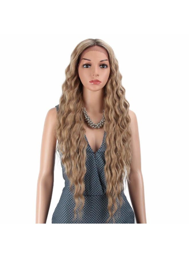 Joedir Lace Front Wigs 30'' Long Wavy Synthetic Wigs For Black Women 130% Density Ombre Wigs with Baby Hair Heat Resistant Wig(RT6/23C) - Image 1