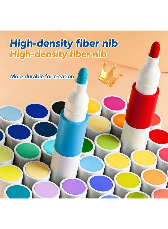 NIBEMINENT 100 Colors Children’s Acrylic Painting Marker Set – Assorted Colors, Waterproof, Opaque Coloring Markers, Stackable, Quick-Drying, Hand-Painted, Ideal for Kindergarten Learning Supplies - Image 2