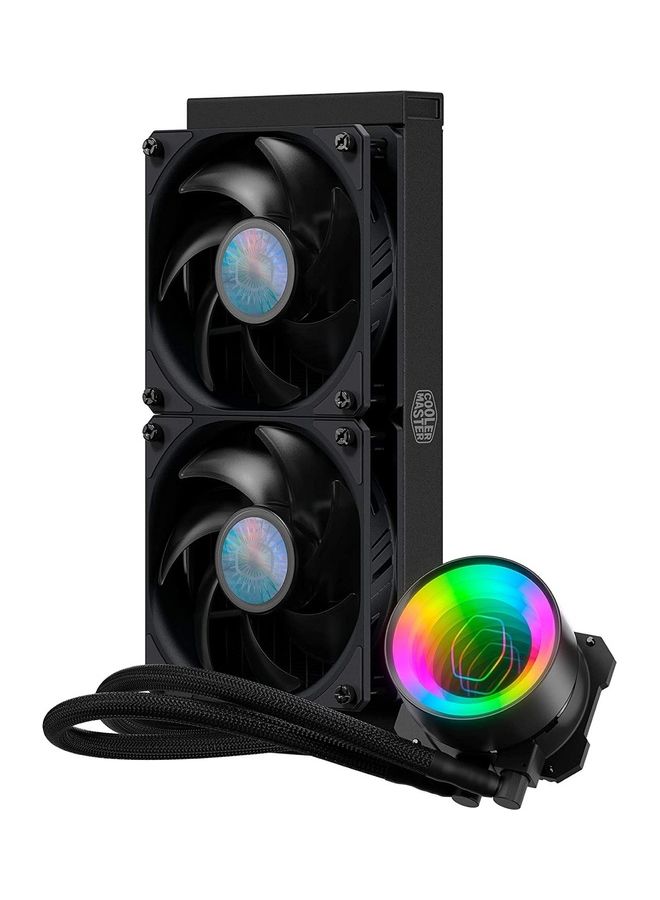 COOLER MASTER Master Liquid ML240 Mirror ARGB CPU Liquid Cooler 3Rd Gen Pump AIO Water Cooling System 2X120Mm Sickle Flow V2 Fans Enhanced 240Mm Radiator AMD And Intel Socket Compatible 240 Black - Image 2