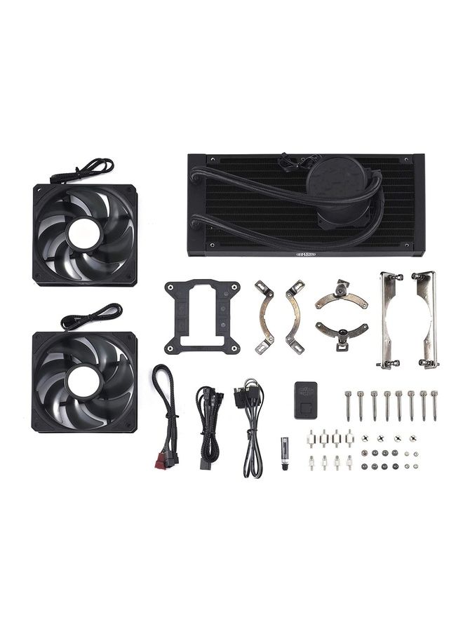COOLER MASTER Master Liquid ML240 Mirror ARGB CPU Liquid Cooler 3Rd Gen Pump AIO Water Cooling System 2X120Mm Sickle Flow V2 Fans Enhanced 240Mm Radiator AMD And Intel Socket Compatible 240 Black - Image 4