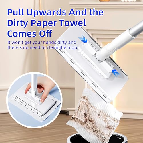 KZKR Snap Grip Mini Mop, No-Touch Disposable Lazy Mop, Easy Mopping Flat Dust Mop for Small Spaces, 1 Second Installation - Image 2