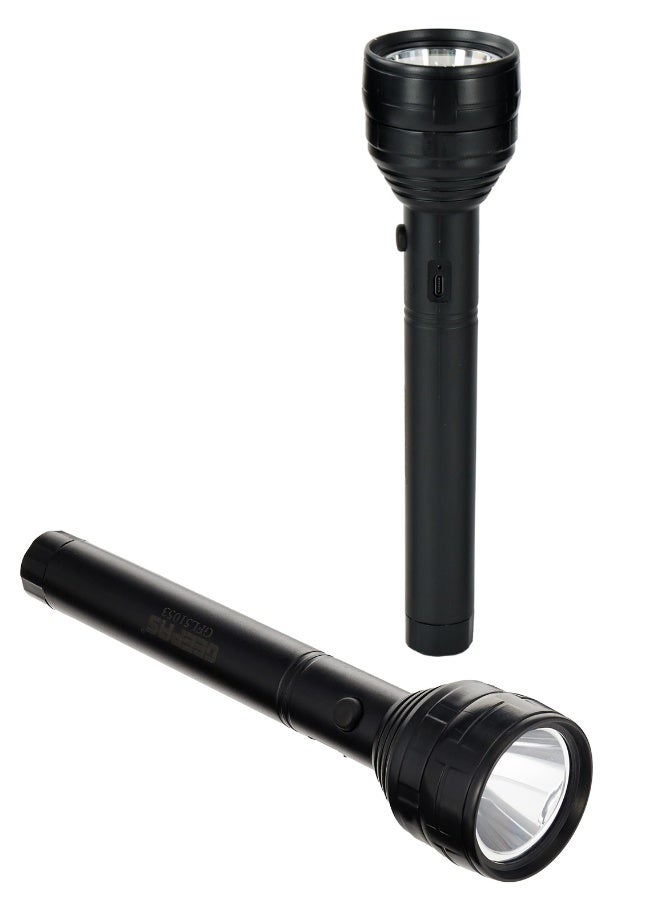 مصباح يدوي LED قابل لإعادة الشحن، قابل لإعادة الشحن عبر USB، GFL51052 | يعمل لمدة 8 ساعات، مزود ببطارية ليثيوم، مثالي للتخييم والرحلات والأنشطة الخارجية - Image 1