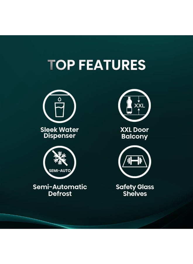 Hisense 233L Gross/ 177L Net Capacity, Single Door Compact Refrigerator With Water Dispenser RR233N4WSU Silver - Image 4