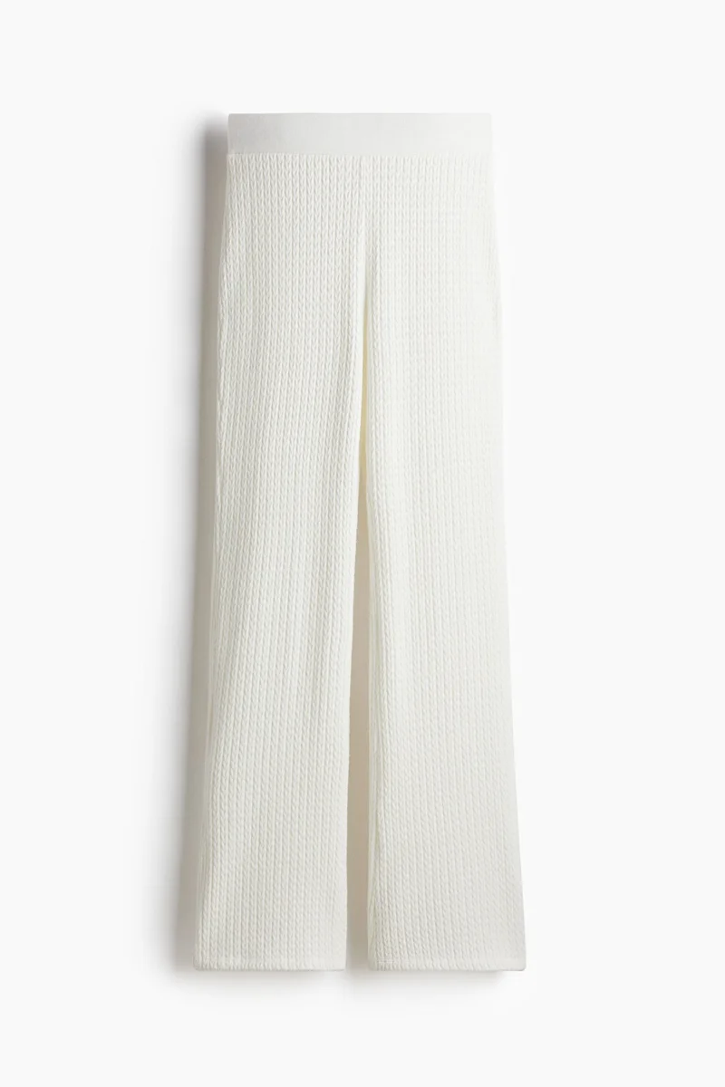H&M Flared Cable-Knit Look Trousers